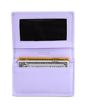 Royce New York Executive Leather Card Case In Lavender