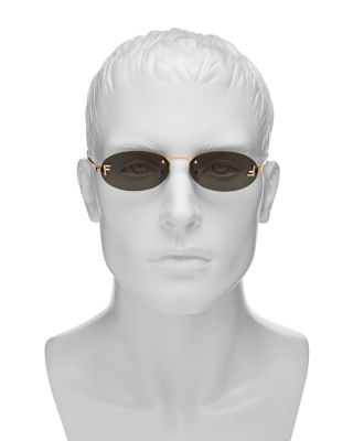 Rimless Round Sunglasses, 54mm