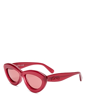 Shop Loewe Cat Eye Sunglasses, 54mm In Red/red Solid