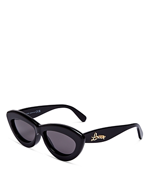Shop Loewe Cat Eye Sunglasses, 54mm In Black/gray Solid