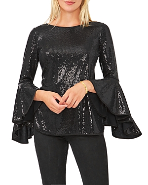 VINCE CAMUTO SPARKLE BELL SLEEVE TOP