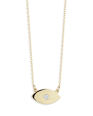 Moon & Meadow Diamond Evil Eye Necklace in 14K Yellow Gold, 0.03 ct. t.w.