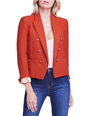 L'agence Kenzie Double Breasted Blazer In Claydrk
