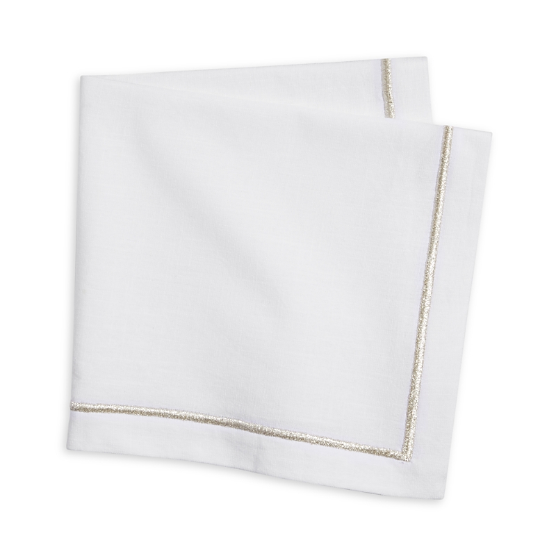 Aman Imports Embroidered Frame Classic Napkin In Silver