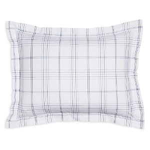 Matouk August Plaid King Sham In Navy