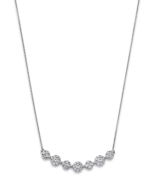 Bloomingdale's Diamond Cluster Curved Bar Necklace in 14K White Gold, 1.0 ct. t.w. - 100% Exclusive