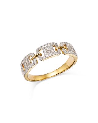 Bloomingdale's Fine Collection - Diamond Pav&eacute; Link Ring in 14K Yellow Gold, 0.30 tcw