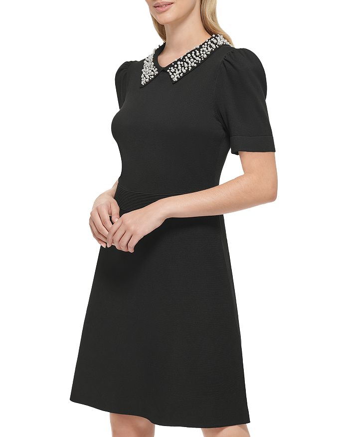 Bezet Plunderen Wauw KARL LAGERFELD PARIS Embellished Collar Jersey Knit Dress | Bloomingdale's