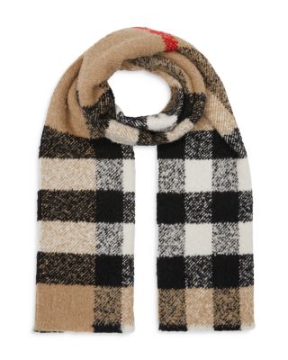 Burberry Check Cashmere Wool Silk Bouclé Scarf