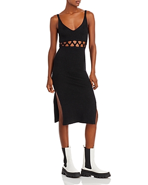 Aqua Sleeveless Ribbed Knit Cutout Dress - 100% Exclusive