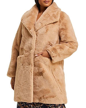 Estelle Plus Matterhorn Faux Fur Coat In Camel