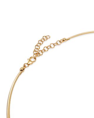 14K Yellow Gold Diamond Omega Link Collar Necklace, 16-18"