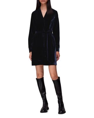 Whistles Velvet Wrap Mini Dress | Bloomingdale's