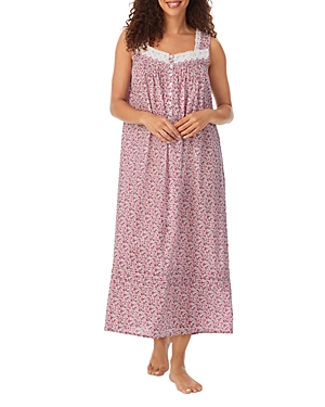 EILEEN WEST PRINTED COTTON BALLET NIGHTGOWN