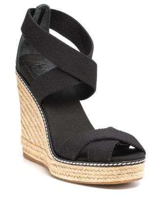 Tory Burch Adonis Platform Espadrille Wedge Sandal Black buy Size 10