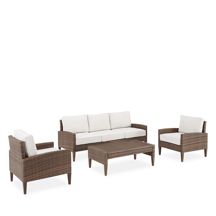 Crosley Sparrow & Wren Capella Outdoor Wicker 4 Piece Sofa Set