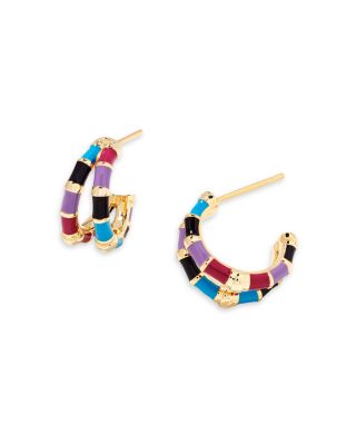 Kendra Scott Essie Mixed Color Split Huggie Hoop Earrings in 14K