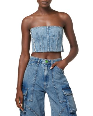 Hudson - Frayed Denim Tube Top