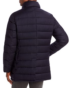 Moorer Wool Zayn Padded Coat in Navy Blue for Men Mens Clothing Coats Short coats 