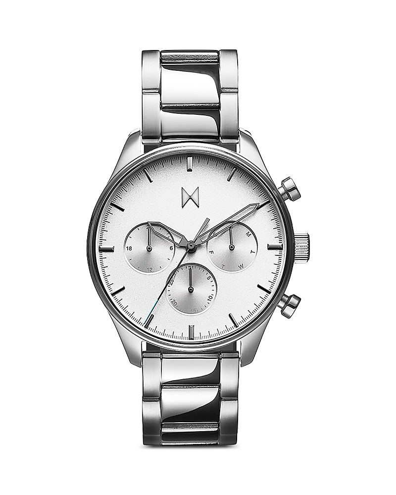 Mvmt Men's Chronograph Airhawk Stainless Steel Bracelet Watch 42mm In White/silver