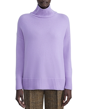 Lafayette 148 Ribbed Cashmere Blend Turtleneck Sweater In Wisteria