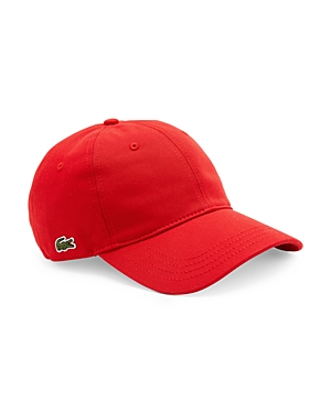 Shop Lacoste Unisex Organic Cotton Twill Logo Cap In Red