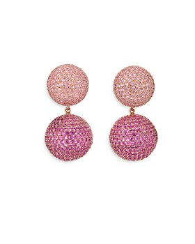Anabela Chan - 18K Rose Gold Plated Sterling Silver Tutti Frutti Simulated Pink Sapphire Bauble Earrings