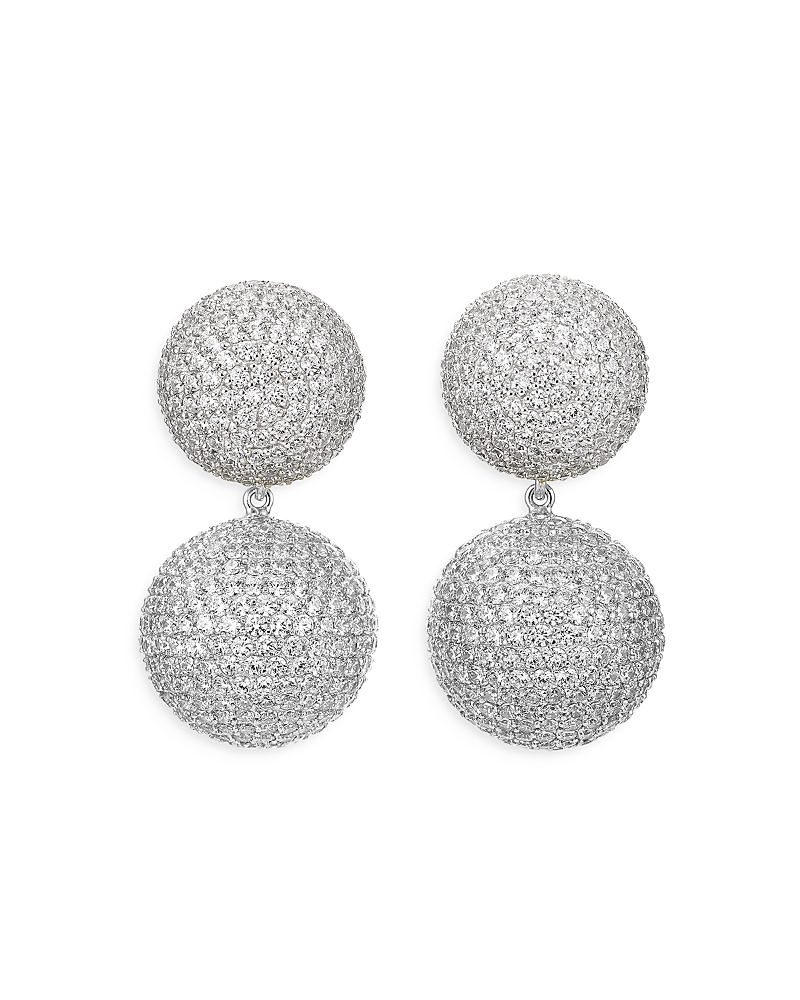 Anabela Chan 18k White Gold Plated Sterling Silver Tutti Frutti Simulated Diamond Bauble Earrings In White