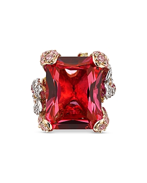Shop Anabela Chan English Garden Simulated Stone Cinderella Ring In Red/gold