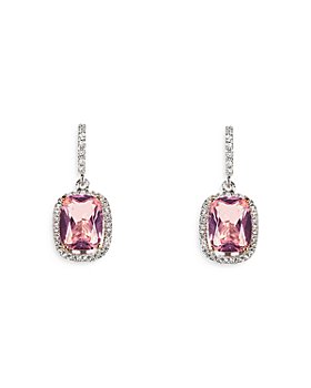 Anabela Chan - 18K White Gold Plated Sterling Silver Constellation Collection Simulated Diamond & Morganite Comet Earrings