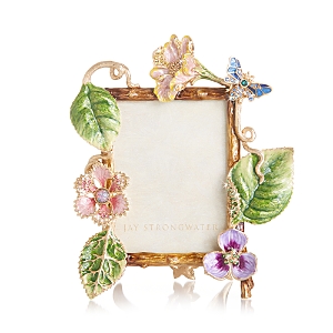 Jay Strongwater Flora & Fauna Fray Dutch Floral 14k Goldplated, Swarovski Crystal & Enamel Picture Frame In Multi