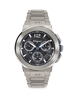 Ferragamo F-80 Titanium Tech Bracelet Watch In Metallic