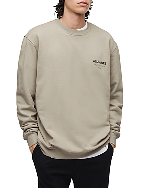 Allsaints Underground Logo Crewneck Sweatshirt In Frosted Taupe