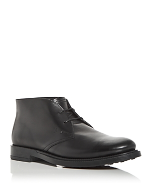 Shop Tod's Men's Desert Suede Chukka Boots In Black