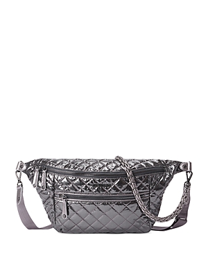 Mz Wallace Large Crossbody Sling Bag In Anthracite Metallic/gunmetal