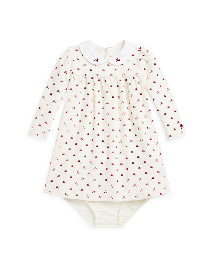 Ralph Lauren Girls' Reindeer Print Velour Dress & Bloomer Baby