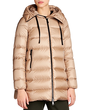 Shop Moncler Suyen Hooded Down Parka In Stone