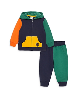 LITTLE ME BOYS' colour BLOCKED HOODIE & JOGGER trousers SET - BABY