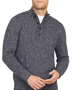Barbour Button-fastened Regular-fit Cotton And Wool-blend Jumper In Navy Marl