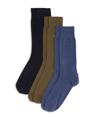 BOSS Unicolor Logo Socks - Pack of 3 | Bloomingdale's
