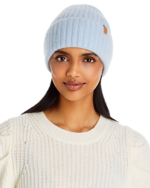 Vince Boiled Cashmere Chunky Half Cardigan Knit Hat In Blue