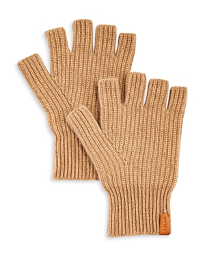 Vince Boiled Cashmere Fingerless Gloves In Beige