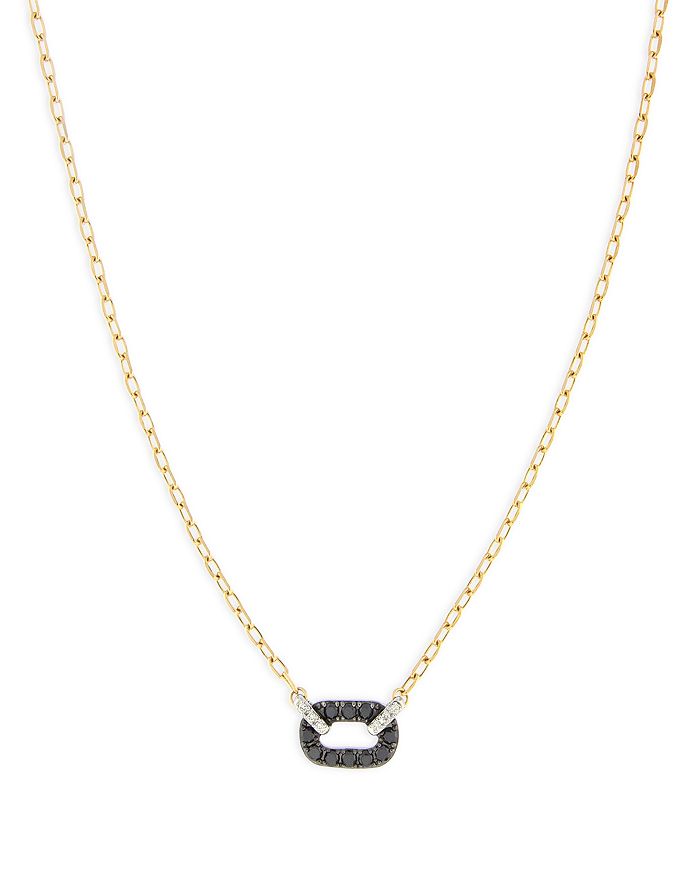 Bloomingdale's - White & Black Diamond Paperclip Necklace in 14K White & Yellow Gold, 0.30 ct. t.w. - 100% Exclusive