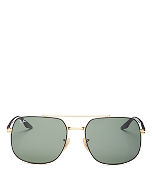 Ray Ban Ray-ban Square Sunglasses, 59mm In Black/green