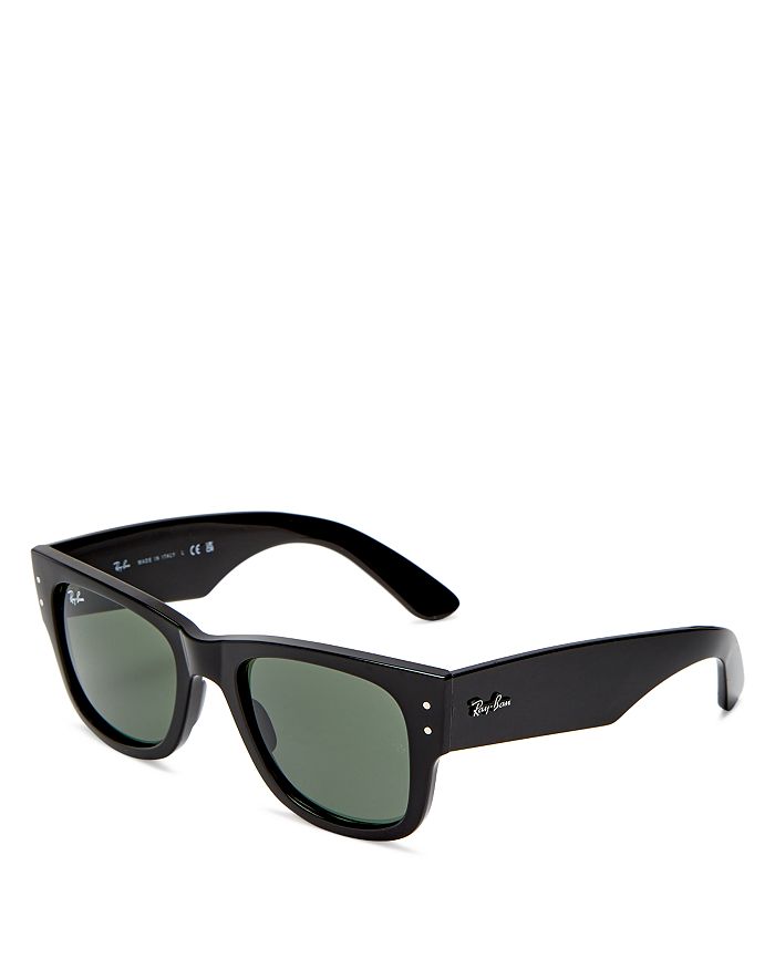 Shop Ray Ban Ray-ban Square Sunglasses, 51mm In Black/green Solid