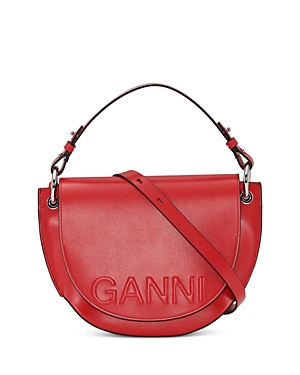 Ganni Banner Recycled Leather Saddle Bag