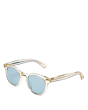 Shop Garrett Leight Byrne Square Sunglasses, 46mm In Cream/blue