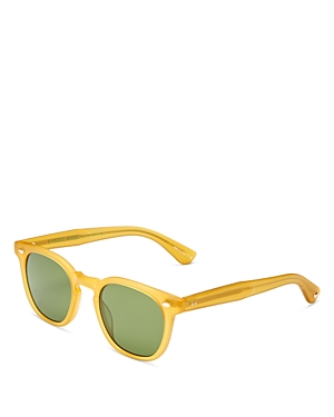 Shop Garrett Leight Byrne Square Sunglasses, 46mm In Yellow/green