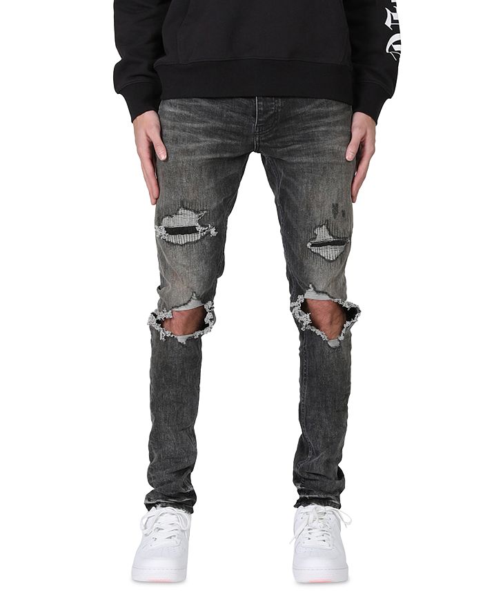 Buy PURPLE BRAND Two-tone Skinny Jeans - Two Tone Black At 30% Off