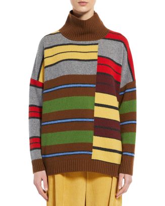 Weekend Max Mara Zitto Striped Mock Neck Sweater | Bloomingdale's